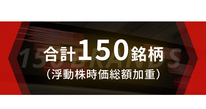 合計150銘柄（浮動株時価総額加重）