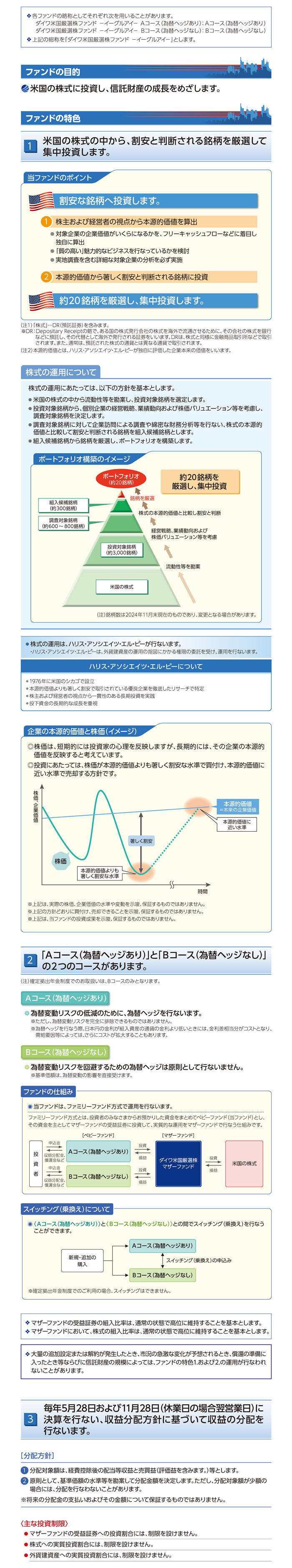ダイワ米国厳選株ファンド イーグルアイ ｂコース 為替ヘッジなし 大和アセットマネジメント株式会社