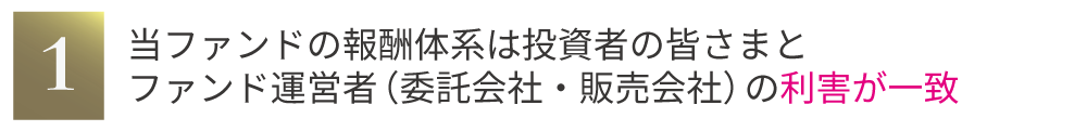 当ファンドの報酬体系は投資者の皆さまと　ファンド運営者（委託会社・販売会社）の利害が一致