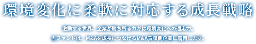 環境変化に柔軟に対応する成長戦略