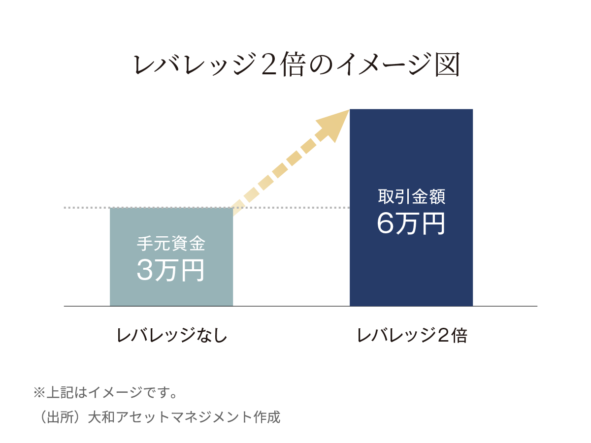 レバレッジ2倍のイメージ図
