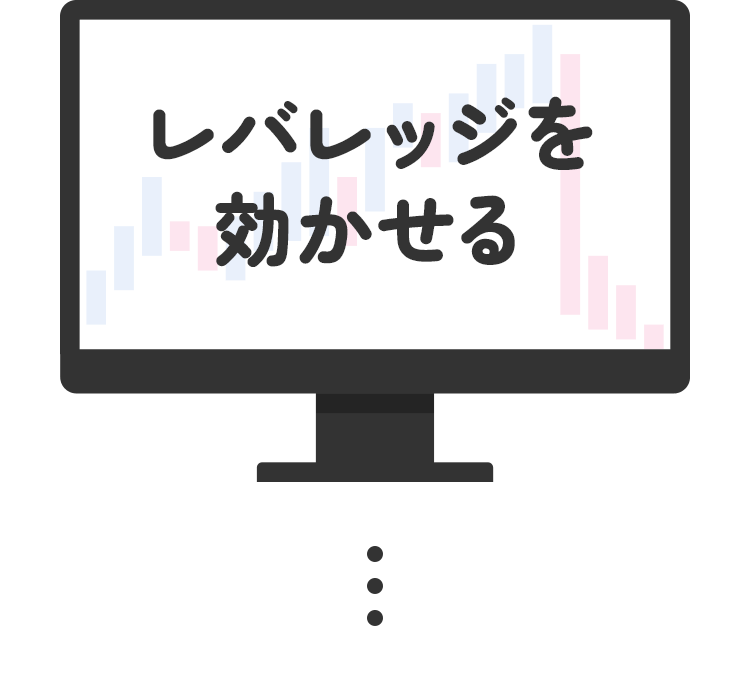 小さな投資資金で大きな資金を動かす = レバレッジを効かせる