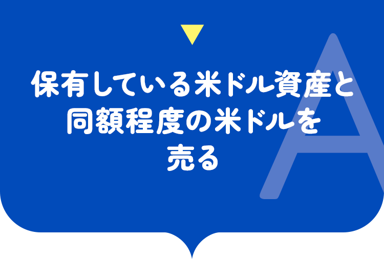 保有している米ドル資産と同額程度の米ドルを売る