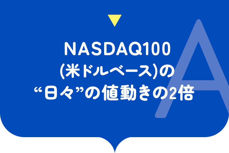 NASDAQ100（米ドルベース）の日々の値動きの2倍